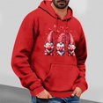 thumbnail image 2 of Goodeals Reduced,Fashion Fleece Pullover Hoodies for Men Love Heart Print Hooded Teen Boys Trendy Sweatshirts Long Sleeve Drawstring Hoodie(Red,XXL), 2 of 5
