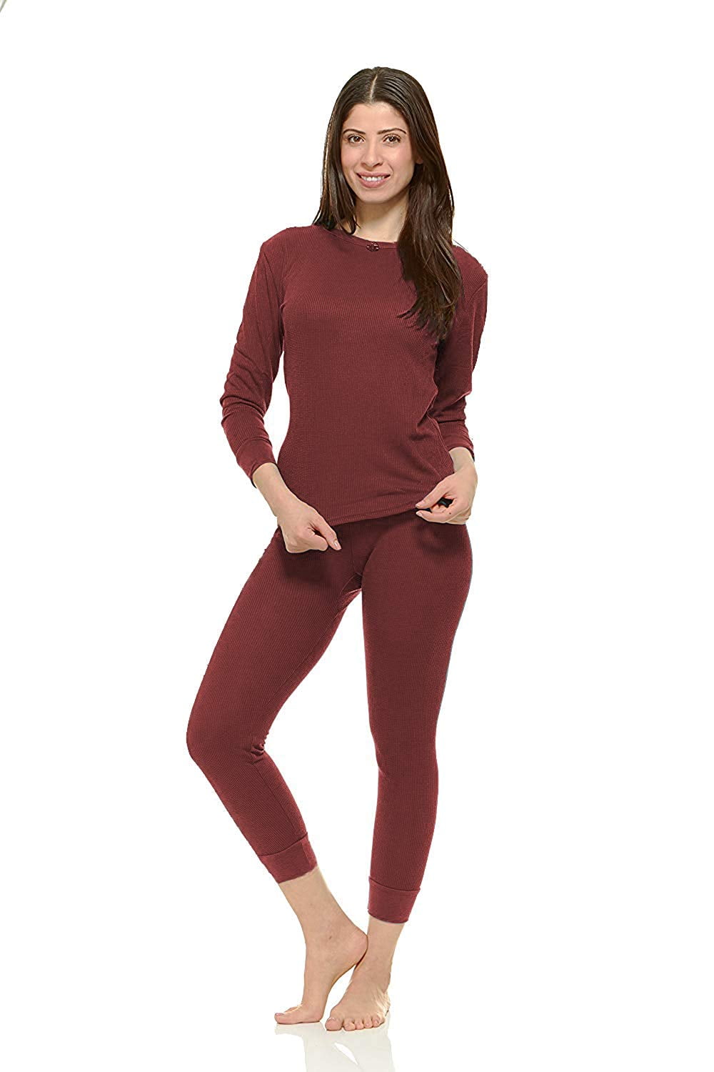 WUHOU Womens 100% Cotton Thermal Underwear Two Piece Long Johns Set WOMCOTHERMALSIZCOL 