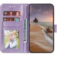 thumbnail image 4 of Wallet Case for Samsung Galaxy A13 4G (Not 5G), Classic Lace Flower Pattern Shockproof PU Leather Magnetic Buckle Case with Cash Card Slots Cover for Samsung Galaxy A13 4G LSH Purple, 4 of 9