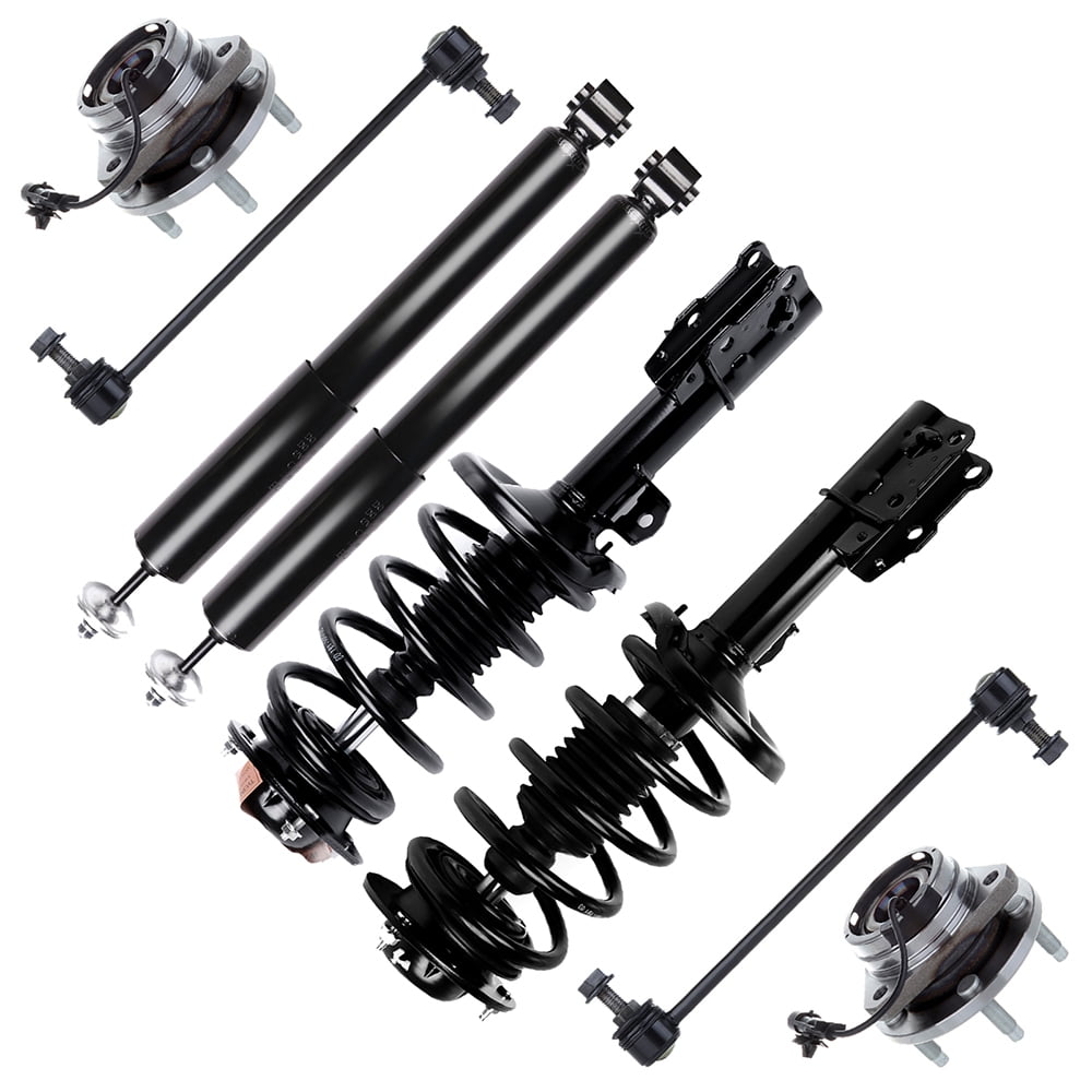 CCIYU Complete Suspension Kit Fits 04 05 06 07 08 09 10 11 12 for Chevrolet for Malibu Includes Strut Spring Assembly, Rear Shock Absorber, Wheel Hug, Stabilizer Bar Link Kit