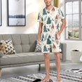 thumbnail image 7 of joogoo Men's Pajama Set Gnome Christmas Trees V-Neck Pj Shorts Set 2 Piece Loungewear Sleepwear L, 7 of 7