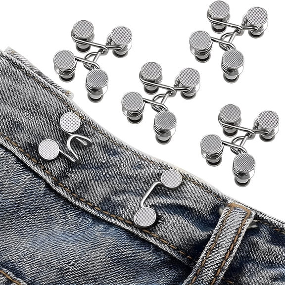 TUWAFE 4 Sets Pant Waist Tightener,Jeans Button Tightener,Button for Jeans to Make Smaller Waist Tightener for Pants Women,No Sewing Required Easy to Install Button for Jeans
