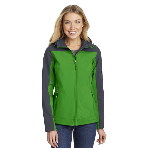 Chaqueta Soft Shell Core con capucha para mujer Port Authority®. L335 Verde Parra/ Autoridad Portuaria L335
