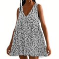 thumbnail image 2 of WTOBBY Women's Floral Print Sleeveless Dress V-Neck Casual Spring Summer Dress with Elastic Waist for Comfort and Flattering Fit,Cow PatternS, 2 of 5