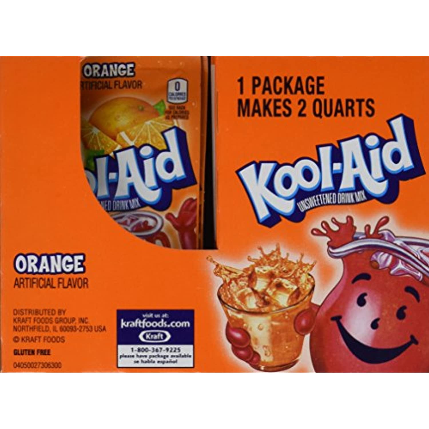 KoolAid Orange Unsweetened Soft Drink Mix, 0.15 Oz (Bonus Pack Of 50