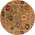 thumbnail image 1 of Ahgly Company Indoor Round Oriental Orange Industrial Area Rugs, 4' Round, 1 of 4