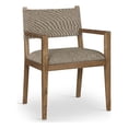 thumbnail image 1 of Bowery Hill Contemporary Brown Linen Textured Fabric Dining Arm Chair, 1 of 10