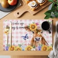 thumbnail image 2 of Spring Cow Placemats Set of 12 Summer Sunflower Botanical Pink Plaid Place Mats Indoor Wipeable Table Mats Washable Cloth Dining Table Placemats for Kitchen Holiday Party Home Decor 13x19 Inch, 2 of 9