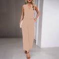 thumbnail image 5 of IUYRTFE Women's Sleeveless V-Neck Tie Waist Wide Leg Jumpsuit One Piece Romper for Summer Parties and Office Wear, 5 of 6