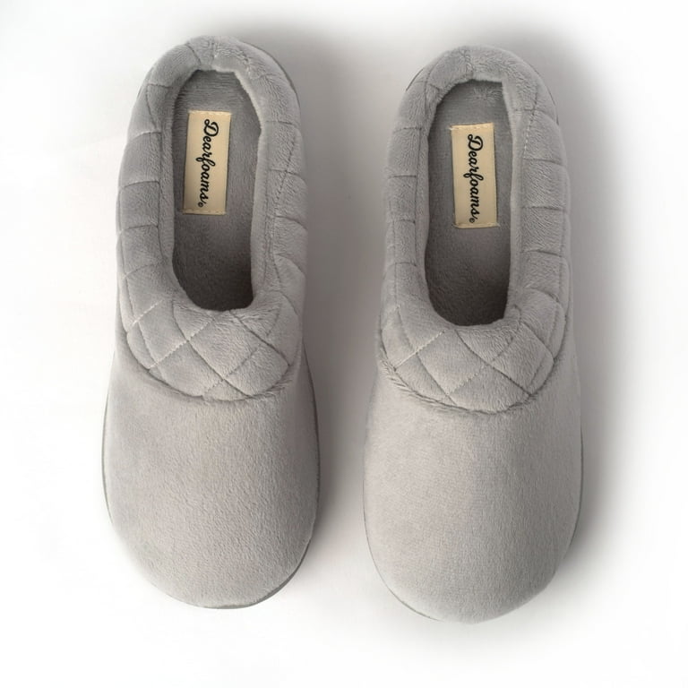 Women's dearfoams quilted velour clog slippers new arrivals