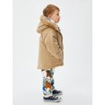 thumbnail image 2 of Koton Hooded Coat Zippered Wind Flap Pocket Cotton Lined, EU 2 - 3 years Size in Coffee for Boys, 2 of 2