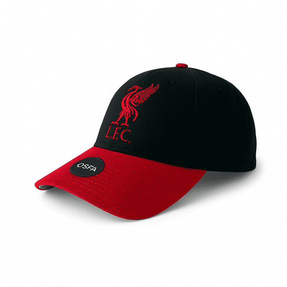 Official LFC Liverpool FC Two-Tone Adjustable Cap - Black & Red