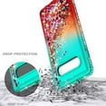 thumbnail image 5 of Nagebee Case for Samsung Galaxy S10 5G with Screen Protector (Soft 3D Curved Full Coverage), Glitter Sparkle Flowing Liquid Floating Bling Diamond, Durable Girls Women Cute (Green/Red), 5 of 6