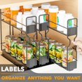 thumbnail image 5 of Pull Out Spice Rack Organizer for Cabinet, Heavy Duty Slide Out Seasoning Kitchen Organizer, Cabinet Organizer, with Labels, 5.2" W x10.75 D x10 H, 2 Drawers 2-Tier, 5 of 13