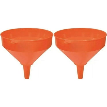 2 PK 10" Jumbo Large Plastic Funnel for Kitchen, Car, Automotive Use - Oil Funnel for Gas, Car Oil, Lubricants and Fluids