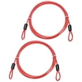 thumbnail image 1 of Cable de Seguridad Uxcell con Asas [2Pcs] - 4.92ft / 59.1 Pulgadas Cable de Seguridad para Candado de Equipaje de Acero Inoxidable para Bicicletas y Equipaje - [Rojo], 1 of 6