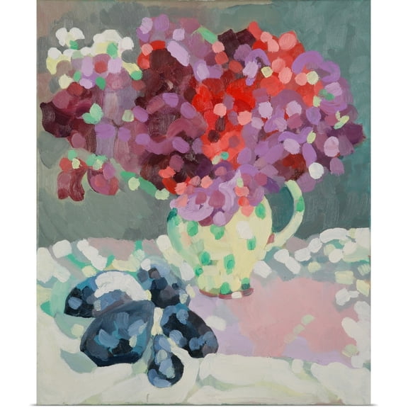 Great BIG Canvas | Rolled Deborah Barton Poster Print entitled Sweet Peas and Seashells, 2006
