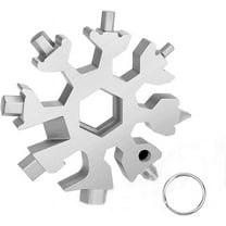 Snowflake Multi-Tool, 18-in-1 Stainless Steel MultiTool Wrench/Bottle Opener/Screwdriver Kit with Key Ring, Tactical Tool for Outdoor Camping Daily Tool 1PC (sliver)