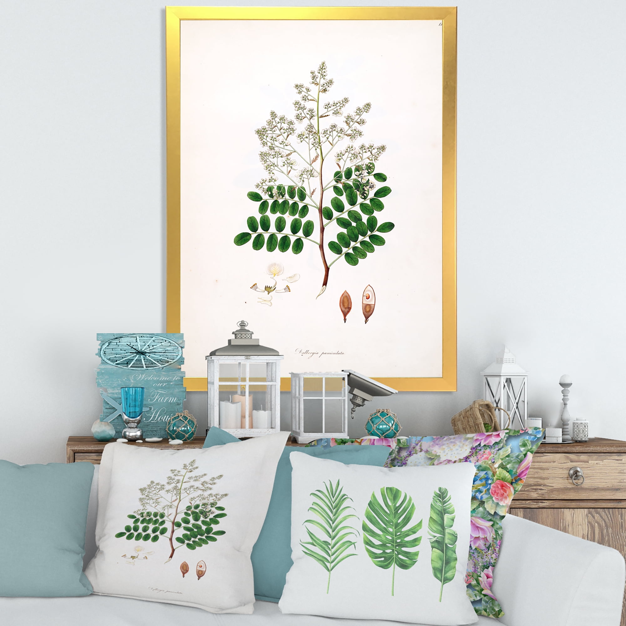 Designart 'Ancient Botanicals XII' Farmhouse Framed Art Print