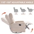 thumbnail image 4 of 360°Swivel Rocker Recliner, PAPROOS Small Rocking Recliner Chair for Small Spaces, Home Theater Recliner with 2 Side Pockets, Nursery Glider Recliner, Manual Recliner for Adults for Living Room,Beige, 4 of 8