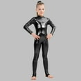thumbnail image 5 of HAOTAGS Girl's Shiny Jumpsuit, Flattering Tight Zipper - Back Stage Presence Dance Clothes Black 1-3 Years, 5 of 6