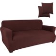 thumbnail image 1 of Jinamart Housse Extensible Élastique pour Canapé 3 Places, 1 Pce (Chocolat, Grand), 1 of 6