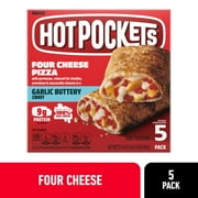 Hot Pockets Frozen Snacks, Four Cheese Garlic Buttery Crust, 5 Sandwiches, 21.25 oz (Frozen)