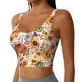 thumbnail image 2 of Balery Sunflowers Pumpkins And Autumn Leaves Pattern Racerback Sports Bras for Women - Padded Seamless High Impact Support for Yoga Gym Workout Fitness-Large, 2 of 8