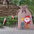 thumbnail image 3 of Bolsa De Regalo De Lino De Navidad, Joyería De Papá Noel, Bolsa De Regalo De Almacenamiento De Dulces De Chocolate Para Niños, Decoración De Fiesta De Navidad 10 Uds. Advancent HA042679-04, 3 of 6