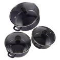 thumbnail image 1 of HEALEEP 3Pcs Enamel Soup Pot Blue Cooking for Preparing Desserts Salads Instant Noodles, 1 of 8