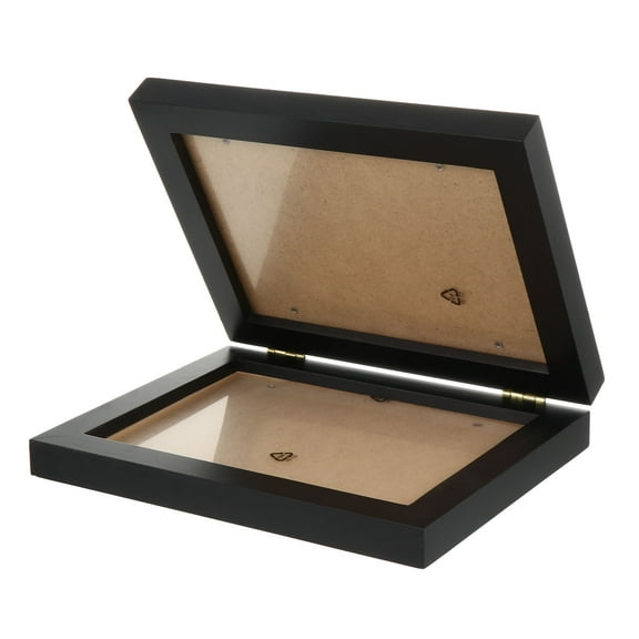DECOMELODY 1Pcs Wooden Wedding Photo Frames with Elegant Folding Design in Black 36x23.2cm