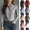 Gray, variant on Women's Office Shirts Lapel Hidden Placket Slimming Blouses Classic Long Sleeve Shirts Light Gray S
