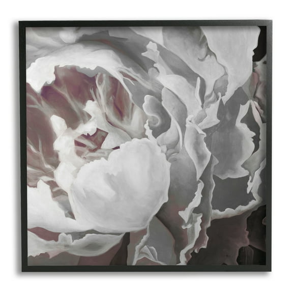 Stupell Industries Close Up Peony Blossom Botanical & Floral Painting Black Framed Art Print Wall Art, 12 x 12