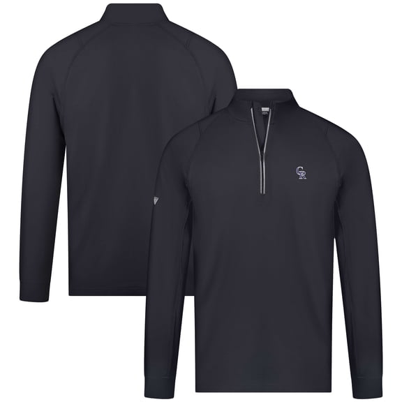 Men's Levelwear Black Colorado Rockies Theory Insignia Quarter-Zip Pullover