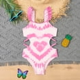 thumbnail image 2 of BOBOGOJP 2026 Cut Out One Piece Swimsuits Girls Bathing Suit high-Cut Quick-Dry Beach 5-13Years Pink for Size 9-10 Years, 2 of 7