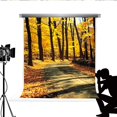 thumbnail image 2 of BSDHOME Polyester Autumn Fall Scenery Photo Booth Natural Forest Scenic Backdrops Falls Road Props for Fotografia Professional Photography Background 5x7ft, 2 of 4