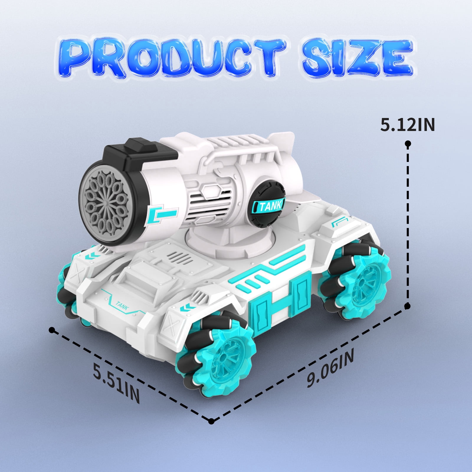Dammyty Remote Control Cars, 2.4GHz RC Car Bubble Toys for Boys Girls, 360° Rotating Drift Truck with Spray, Christmas Birthday Gifts for Kids