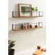 thumbnail image 2 of Benbrook 24 inch 2-Pack Wood and Metal Floating Wall Shelves, Rustic Brown and Black, 2 of 5