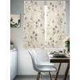 thumbnail image 5 of Sheer Curtains 63 Inches Long, Flower Leaves, Light Filtering Window Curtains for Living Room, Farmhouse Country Flower Bud Watercolor Rod Pocket Voile Sheer Curtain Drapes, 52"W x 63"L, 2 Panels, 5 of 8