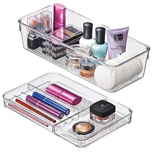 mDesign Cosmetic Organizer Trays for Vanity to Hold Makeup