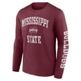 thumbnail image 2 of Men's Fanatics Maroon Mississippi State Bulldogs Distressed Arch Over Logo Long Sleeve T-Shirt, 2 of 3