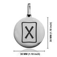 thumbnail image 2 of Stainless Steel Elder Futhark Gebo Rune Round Medallion Pendant Necklace, 2 of 3