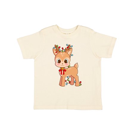 

Inktastic Cute Christmas Reindeer with Christmas Lights Gift Toddler Boy or Toddler Girl T-Shirt