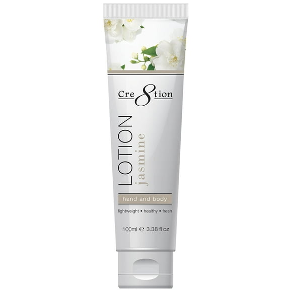 Cre8tion Spa Jasmine Loción para manos y cuerpo Lujoso humectante ligero para una piel suave y sedosa 3.3 onzas líquidas