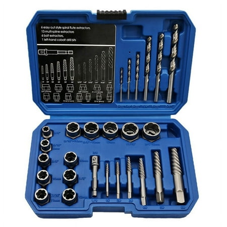 

26 Pieces of Broken Nut and Bolt Extractor Sets are Used to Remove Damaged Screws and Hardware Tools.