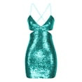 thumbnail image 3 of LSLJS Women's Fashion Strap V-Neck Sequin Sleeveless Solid Color Mini Dress Formal Dress, 3 of 5
