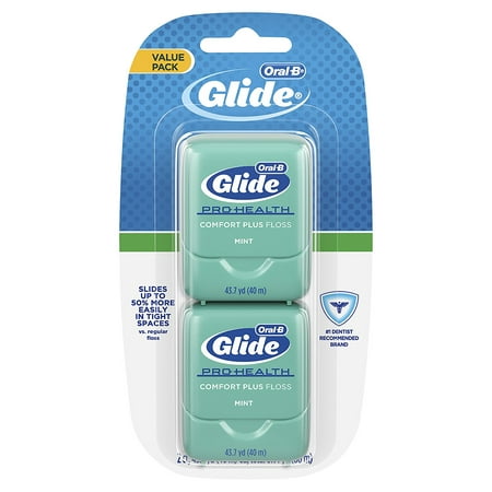 Oral-B Glide Pro-HealthWalmartfort Plus Dental Floss, Mint, 40 M, Twin Pack,WalmartbinesWalmartfort with cleaning power to effectively remove plaque between teeth and just.., By Oral (Best Way To Get Rid Of Plaque Between Teeth)