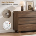 thumbnail image 5 of Aufeile 3 Piece Dresser and Nightstand Set for Bedroom, 53" 6 Drawer Wood Dresser with 2 Nightstands and Charging Station, Modern Bedroom Furniture Set with Storage Drawers, Walnut, 5 of 11