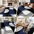 thumbnail image 5 of 5'x8' Area Rugs, Navy Blue Black Geometric Indoor Outdoor Area Rug for Living Room Bedroom, Contemporary Abstract Art Washable Bathroom Rugs Kitchen Floor Carpet Mats Home Decor Aesthetic, 5 of 8