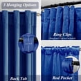 thumbnail image 4 of DriftAway Velvet Blackout Curtains Navy Room Darkening Curtains 108 Inches Long 2 Panel Set Super Soft luxury Thermal Insulated Drapes for living room Back Tab and Rod Pocket Navy Blue 52 inch wide, 4 of 8